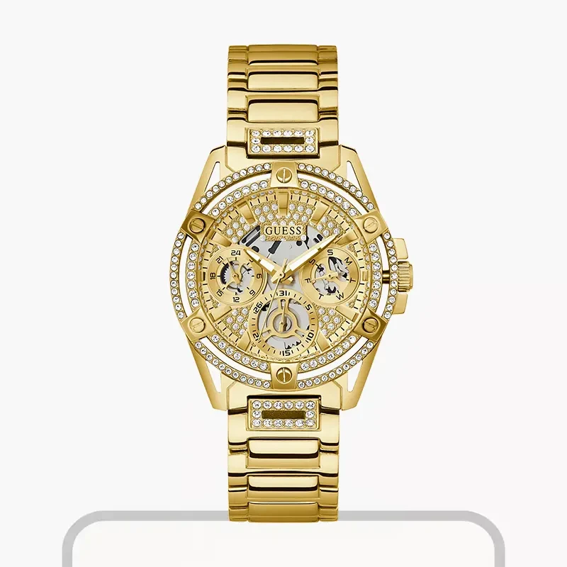 Guess Queen Multi-function Gold-tone Ladies Watch- GW0464L2